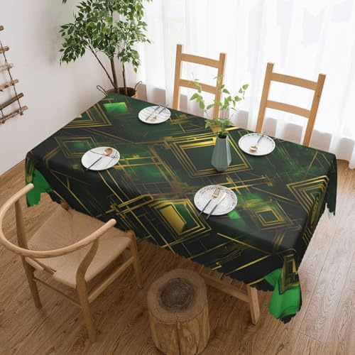 SMAZDFXX Nappe carrée à Carreaux Noirs et Verts, imperméable et antitache, idéale pour Les Tables à Manger, 137 x 183 cm