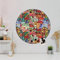 banjado® Magnettafel Ø 47cm schwarz/Magnetwand aus Metall/Magnetpinnwand als Memoboard Pinnwand Magnettafel Küche, Büro, Kinderzimmer inkl. 4 Magnete & Montageset - Motiv Funky Town