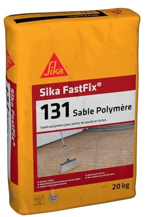 SIKA - Sable polymère pour remplissage des joints de pavé et dalles - Sika FastFix 131 Ton sable - Tous types de pavés - Application facile - Ne tâche pas et ne décolore pas les pavés - 20kg
