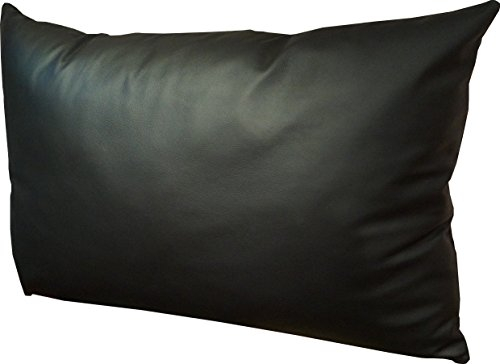 Quattro Meble Schwarz Echt Lederkissen 40 x 60cm Sofa & Stuhl Deko Kissen Echtleder Rückenkissen Rindsleder - Volleder Leder Zierkissen Modell 1el
