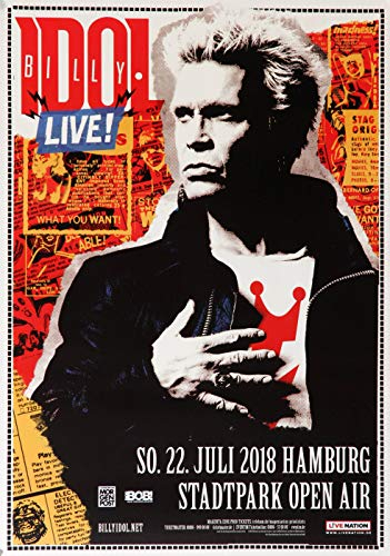 Billy Idol - Revitalized, Hamburg 2018 » Konzertplakat/Premium Poster | Live Konzert Veranstaltung | DIN A1 «