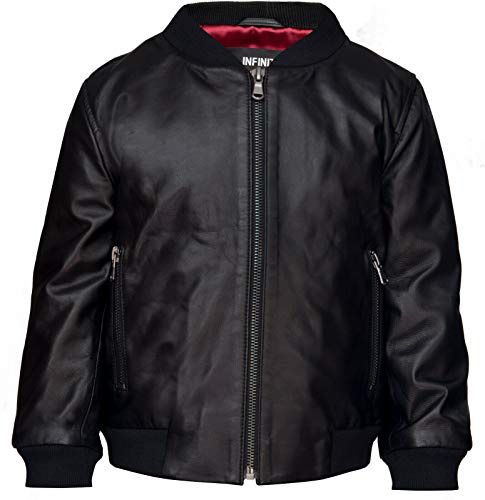 Kids Unisex Boys Varsity Baseball Leather Bomber Jacket (1-13Years)
