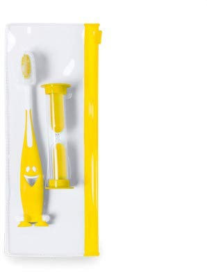 Vasara Lot de 20 brosses à dents et sablier jaune