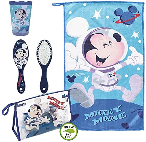 CERDÁ LIFE'S LITTLE MOMENTS - Mickey Mouse Kulturbeutel Kinder | Jungen Kulturtasche Set - Offizielle Disney Lizenz, Blau