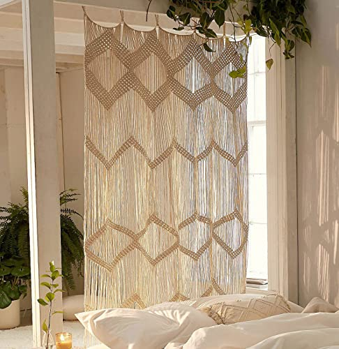 Makramee-Vorhang, Fenster, Makramee, Raumteiler, Türvorhang, Boho, Makramee, Wandbehang, Wohnzimmer, Schlafzimmer, Dekor, 106,7 x 190,5 cm (B x H)