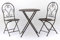 AVANTI TRENDSTORE - Bistro Gartenmöbel-Set Balkonmöbel aus Eisen für zwei Personen, bestehend aus einem Tisch mit runder Tischplatte und zwei Stühlen, klappbar, in zwei Farben erhältlich (antikbraun)