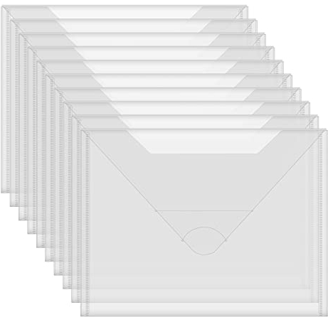10 Stück große Upgard-Kunststoff-Aufbewahrungsumschläge für Stanzformen und Briefmarken,wiederverwendbare Kunststoff-Umschläge,Taschen zum Schneiden von Stanzformen,Schablonen,Präge,Basteln Organizer
