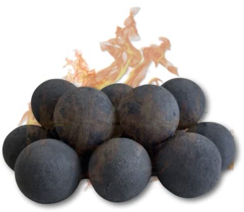 Palline per braciere in fibra di ceramica di alta qualità (set da 38,1 a 7,6 cm di diametro), perfetta decorazione moderna, sfera rotonda per braciere, tavolo da fuoco, caminetto interno ed esterno