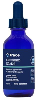 Trace Minerals | Liquid Ionic Vitamin D3 + K2 | 125 mcg (5,000 IU) D3, 100 mcg K2 | Concentrated Dietary Supplement | 2 fl oz. 296 Servings