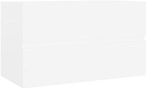 Rillbus Waschbeckenunterschrank mit Schublade, WC Badezimmerschrank viel Stauraum, Contemporary, 80x38,5x45cm Weiß