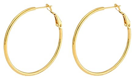 Daesar Creolen für Frauen, Ohrringe Edelstahl 50MM Rund Damen Ohrringe Orientalisch Modeschmuck