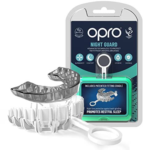 Opro protège-dents de nuit recommandé par les dentistes pour le grincement des dents, le bruxisme et l'ATM. Sommeil réparateur. Avec étui de protection dentaire antimicrobien