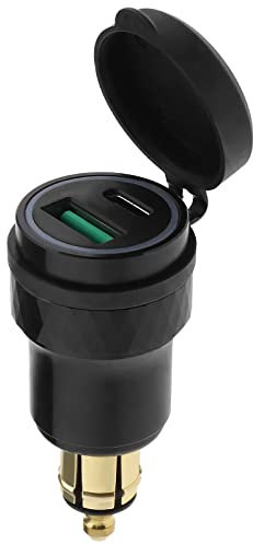 EMSea Adaptador de Cargador USB con Enchufe DIN para Motocicleta Compatible con BMW Motocicleta Estilo Europeo Compatible con Ducati Enchufe Adaptador USB para Motocicleta