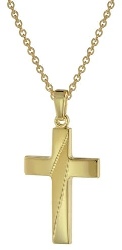 trendor Halskette mit Kreuz-Anhänger für Herren Gold auf Silber 75814-50 50 cm