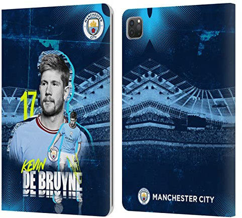 Head Case Designs Licenciado Oficialmente Manchester City Man City FC Kevin De Bruyne 2022/23 Primer Equipo Carcasa de Cuero Tipo Libro Compatible con Apple iPad Pro 11 2020/2021 / 2022