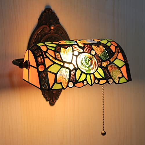 Uziqueif Wandlampe innen vintage, Wandlampe mit schalter, 10 zoll tiffany wandlampe, Wandleuchte innen, Leselampe wandmontage, E27 wall sconce lighting decor,F