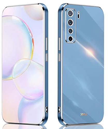 ILING Cover per Huawei P40 lite 5G, Cabina Silicone Colorato Case Proteggi la Fotocamera, Custodia Antiurto Ultrasottile da Donna (Blu)