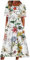 Azruma Elegante Kleider Damen Erstkommunion Kleid Luftiges Sommerkleid Damen Frauen Boho Drucken Rundhals Kurzarm Swing Lange Tunikakleid Mit Taschen Kleider Damen Hochzeit Gast (2-White, 3XL)