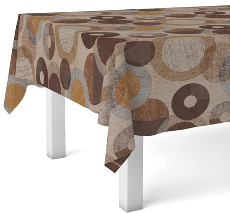 Martina Home Tambre Nappe en Toile Cirée Marron 220 x 140 cm