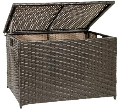 MOORLITER Baule in vimini, 160 l, grande cestino in vimini con coperchio, baule in vimini con cerniera di sicurezza, baule in vimini intrecciato a mano, supporta 90,7 kg, per camera da letto, 76 x 43