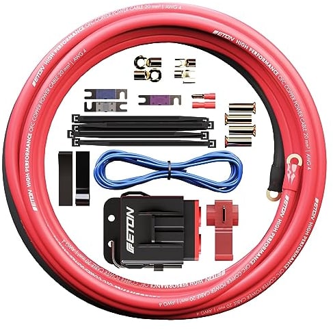 ETON PCC 10 - Set di cavi di collegamento di alimentazione di alta qualità, 10 mm², set per l'installazione di amplificatori auto e subwoofer attivi, kit cavi powerk con fusibili per amplificatori