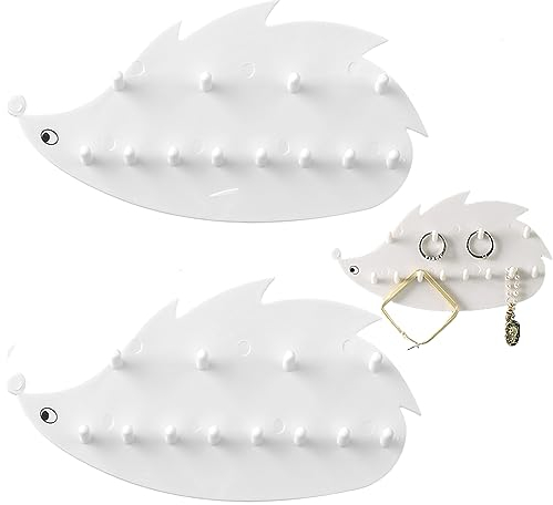 Porte Bijoux Femme Porte Collier Mural Organiseur De Bijoux Suspendu Porte Bijoux Femme Mural Porte Collier Mural AdhéSif 2 PièCes Porte Collier Murale Pour Boucles D'Oreilles, Colliers Et Bagues