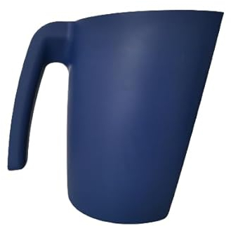 Jarra medidora, detectable, plana, escalable, 2 litros, color azul