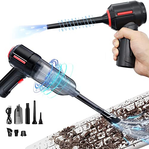 Xiaoever 4-in-1 Computer Vacuum Cleaner, Electronics Compressed Air Duster Blower, Portable Handheld Vacuum Cleaner, Rechargeable Air Blowers, Cordless Keyboard Cleaner for PC Computer Desk Car