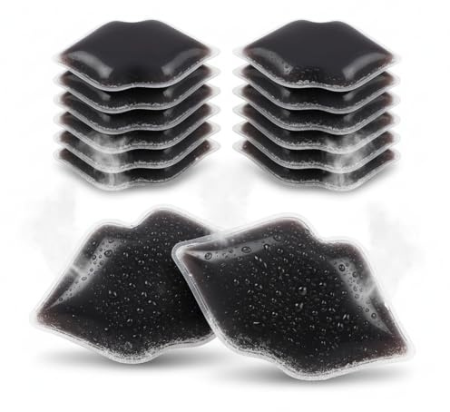 Kühlakku für Lippenfüller, Lippen-Kühlakku für Mund, Injektionen, Verletzungen, Prellungen (schwarz (20 Stück)