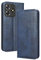 Topme Handyhülle hülle fur ZTE Blade A73 (4G) / V50S / V50 Smart (6.6 Inches) Case Schutzhülle, Handyhülle aus Leder mit Stilvollem, Strukturiertem Kartenschlitz.Blau