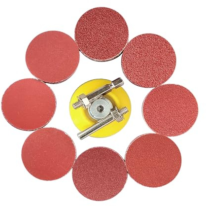 Wanmutrun 100 Stück Schleifpapier Klett 50mm Körnung 40 60 80 120 150 180 240 320 400 600 Geeignet für Mini-Poliermaschinen
