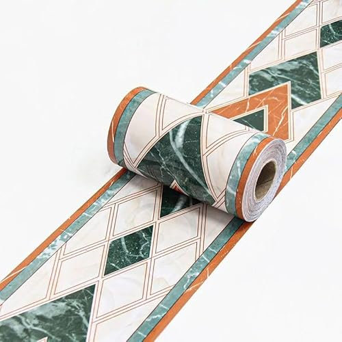 TapetenbordüRe Selbstklebende BordüRe Wand Wohnzimmer Tapeten Fliesenaufkleber Bad Dekoband Selbstklebend gelbe Raute 10cm X 1000cm