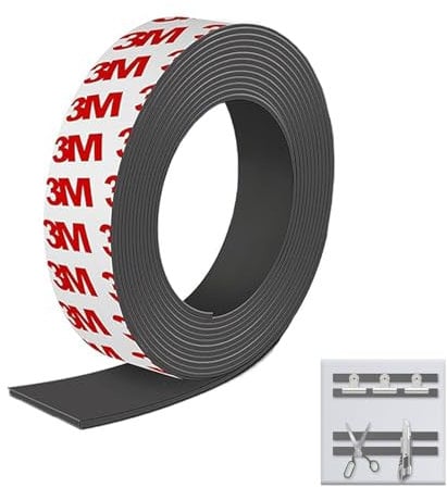 UESDU Nastro magnetico, rotolo di strisce magnetiche con retro adesivo, super forti, per zanzariere, progetti artistici fai da te, frigoriferi (30 mm × 2 m)
