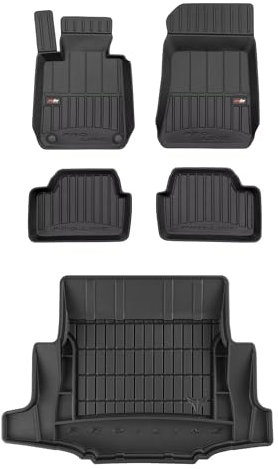 MOTOS Satz Gummifußmatten und Kofferraummatten passend für BMW 1er E87 2004-2011 Hatchback, 5-türig Verbessern Sie Ihren Reisekomfort mit Antirutschmatte Auto 3D- Allwetter fußmatten Auto, Schutz vor