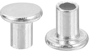 QUARKZMAN 50Pcs Rivets Semi-Tubulaires, 3mm x 4mm Rivets Tubulaires en Aluminium à Tête Plate Ronde Rivet Métallique pour Réparation Industrielle et Domestique, Argenté