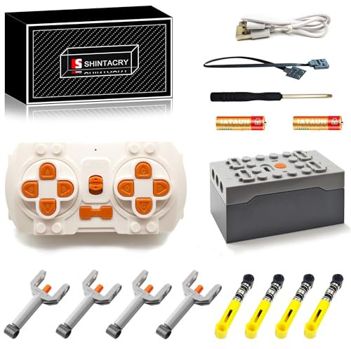 Technik Power Functions Télécommande et batterie au lithium rechargeable 15 pièces compatible avec Lego Technic, 92693 × 4, 76537 × 4, (sans réglage de vitesse)