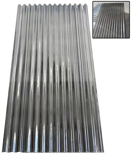 USFJATI 1mm Transparent Wellplatten, FRP-Tageslichtplatten, Wellplatte Dachblech for Carport, Dachblech Regensichere Ersatz-Schuppenplatte, Wetterfest Dachpaneele, Tageslichtpaneele(Nero,35x83in)
