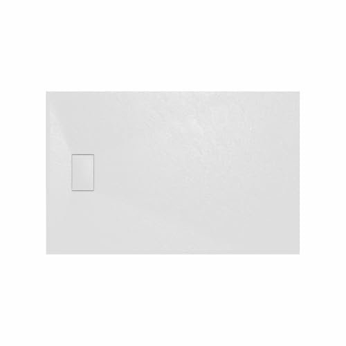 Aquariss SMC Slate Effect Shower Enclosure Tray 1400x900mm Rectangular Wetroom Shower Base White