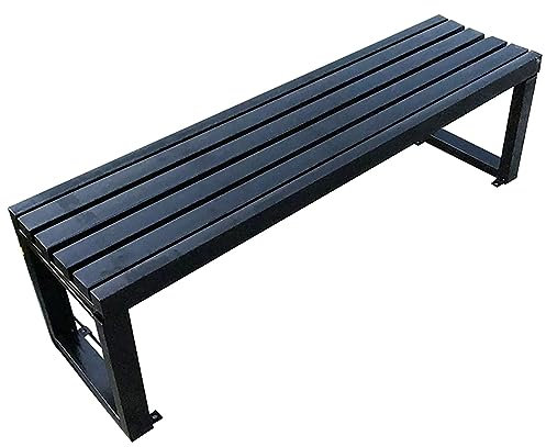 Gartenbank aus Gusseisenmetall, Parkbank, Außenbank, Dickes Brett, wasserdicht, rost- und sonnenbeständig, für Veranda, Stuhl, Park, Hof, Terrasse, Rasen, tragend 500 kg (Farbe: Schwarz, Grö
