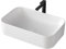 EMKE Lavabo de Apoyo Rectangular 61 × 38 × 15 cm, Lavabo para Aseos, Lavabo Cerámico para Cuartos de Baño,Blanco Mate