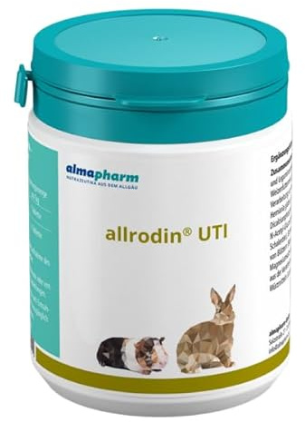 almapharm allrodin UTI | 100 Tabletten | Ergänzungsfuttermittel für Kaninchen und Meerschweinchen | Zur Unterstützung der Harnwege bei Kleintieren | Vitalstoffe für den Harntrakt