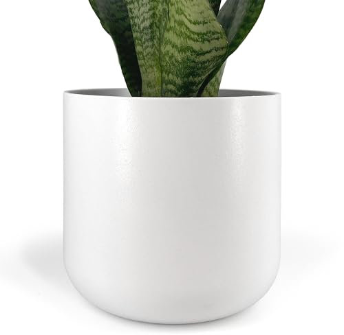 Vimin Box Elegante maceta para orquídeas de terracota | blanco mate | Diámetro 14 cm, altura 13 cm | Maceta decorativa para plantas suculentas, flores, bonsáis | Elegante maceta de interior moderno