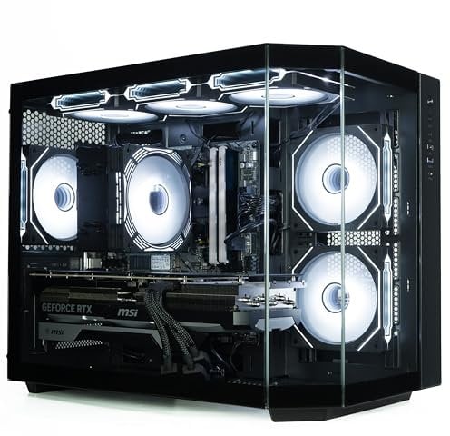ionz Gaming Desktop PC, Ryzen 7 7700X, Nvidia RTX 5070 Ti 16GB OC, 32GB DDR5 RAM, 2TB NVMe SSD, 120MM Air Cooler, Windows 11, 750W 80+ PSU (Apex, Black)