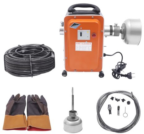 750W Elektrische Rohrreinigungsmaschine 230V Rohrreiniger Kanalreinigungsmaschine für Ø20-150mm Rohrleitungen Rohrreinigungsspirale Rohrreinigungsgerät Abflussreiniger