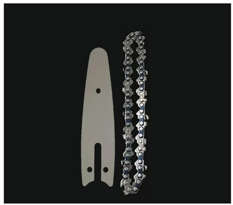 AOIUU Lama for Motosega da 4 Pollici, Catene e Barra Guida, Mini Catene in Acciaio, Lama for Sega elettrica, Accessorio for Sega, Ricambio for Taglio del Legno(4-inch Set1)