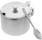 FUNNETOYU Azucarero Inoxidable con Tapa y Cuchara Contenedor de Condimentos para Cocina para Sal y Especias Diseño Práctico con Asa Completa para Almacenamiento y Restaurantes