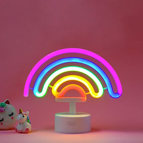 Legami – LED-Lampe mit Neon-Effekt, It's a Sign, Rainbow, doppelte Stromversorgung, Typ-C-Kabel (im Lieferumfang enthalten) oder Batterien (nicht im Lieferumfang enthalten), Tischlampe