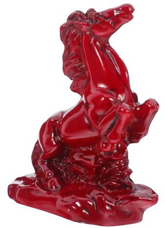Kashyke Pferde Statue Rot Feuerpferd Chinesisch Neujahr Figur Pferd Deko Jahr des Pferdes 2026 für Schreibtisch Bücherregal Zuhause und Büro, 7.5x3x9 cm (Rot)
