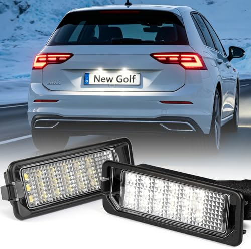 KOYOSO LED Kennzeichenbeleuchtung für VW Golf IV, V, VI,VII,Passat B6/B7/B8 | SEAT Leon13-16, Polo III, IV, V,CC,Exeo, Altea,Leon,Premium Canbus LED Nummernschildbeleuchtung hintere Tag-Lampen (2 Stücke)