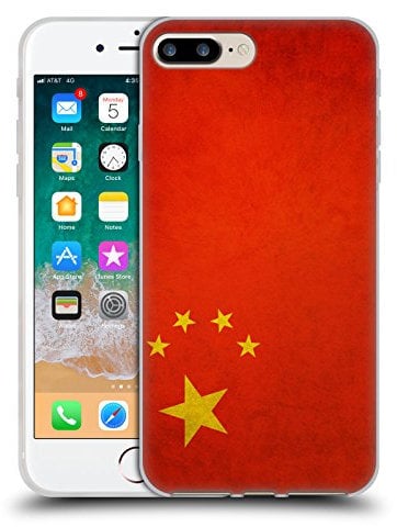 Head Case Designs China Chinesisch Zhongguo Fußball Vintage Flaggen Gelhülle [Militärischer Schutzgrad] Kompatibel Mit Apple iPhone 7 Plus / 8 Plus Und Kompatibel Mit MagSafe
